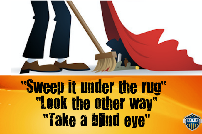 take a blind eye_brush under rug